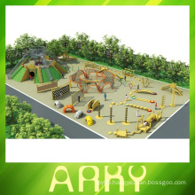 2014 Popular kids commercial fun gym wood outdoor playground